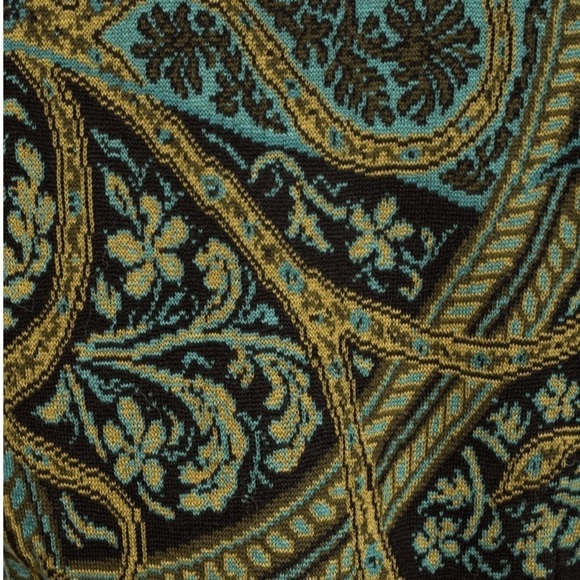 Peruvian Connection Kashmiri Paisley Jacquard Knit Sweater Dress - Green - Small - Picture 9 of 9